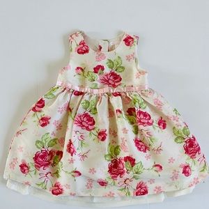 Janie and Jack baby roses silk dress